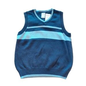 Gymboree Boys Blue × Navy Sweater Vest Size 4 XS NWT